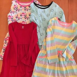 Lot of 4 toddler long sleeve dresses